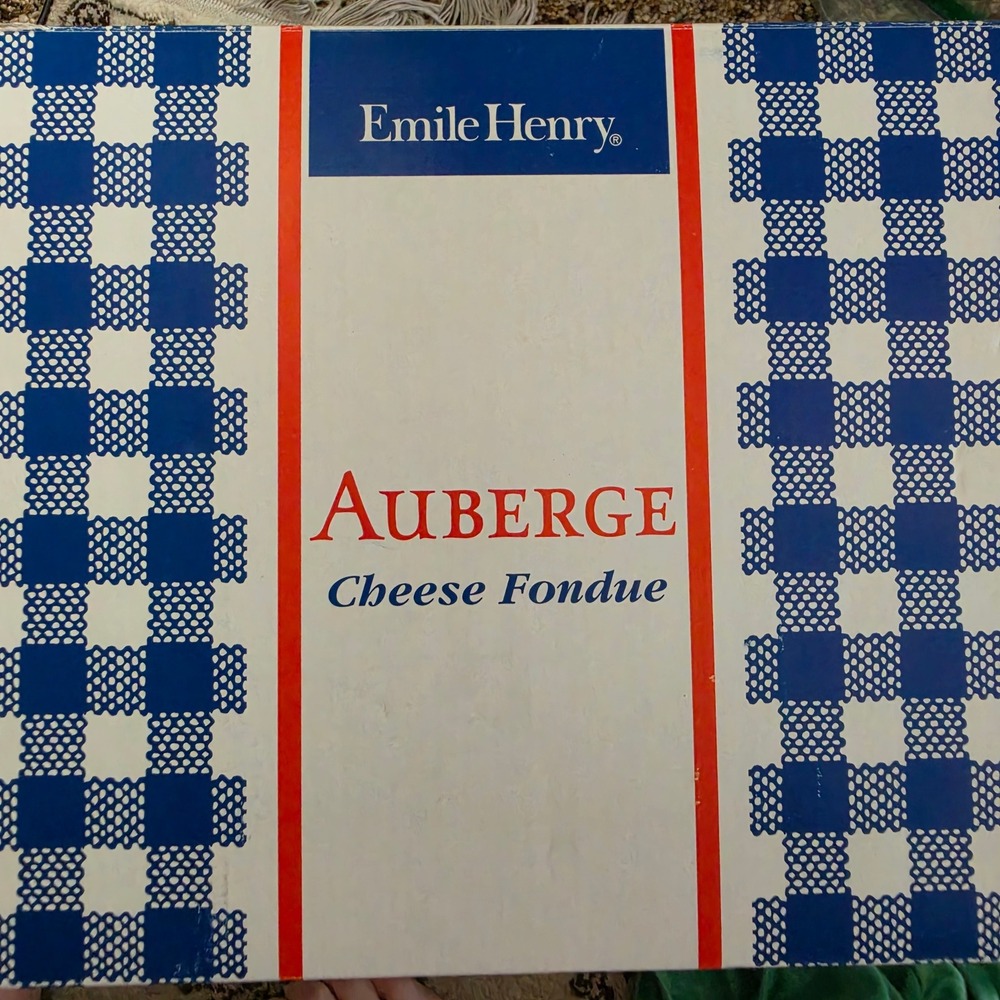 Emile Henry Auberge Cheese Fondue Set Williams-Sonoma Red Ceramic France 2972